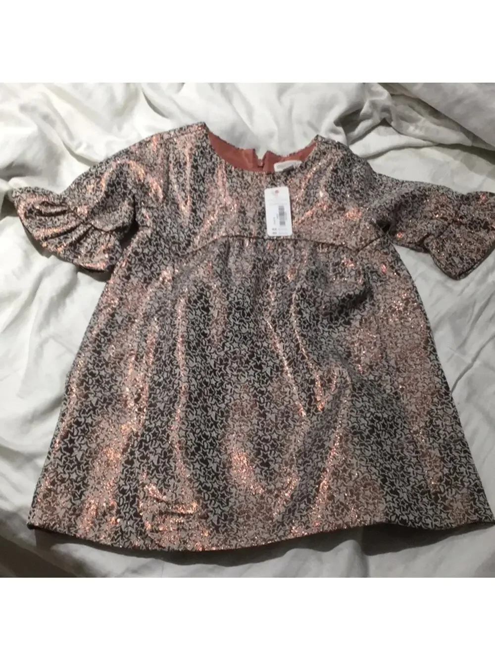 Gymboree 3T star bronze metallic ruffle sleeve